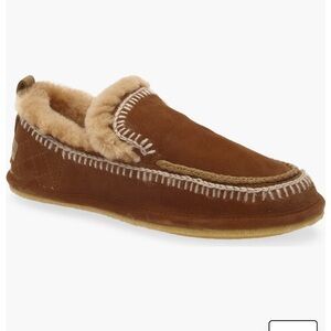 NWOB Laidback London NUTMEG SUEDE/WHEAT JUDE SHERLING SLIPPER SHOES Size 38